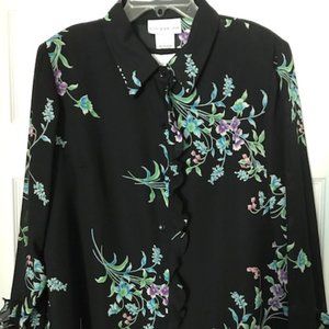 Susan Graver Floral Blouse with Tank [L]